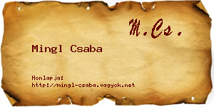 Mingl Csaba névjegykártya